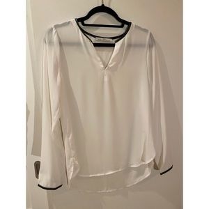 Dex Blouse with Leather Detailing